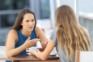 girl struggling with political conversation
